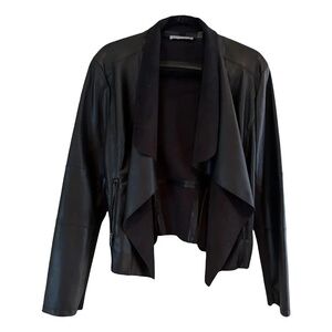 Women's Vegan Leather Drape Jacket Size L